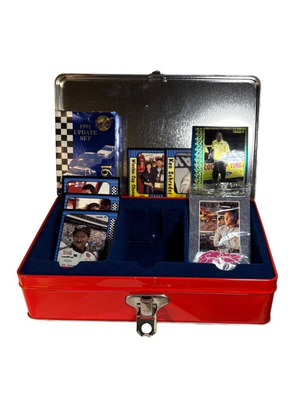 1994 Maxx Nascar Collectors Tin With NASCAR Driver Cards